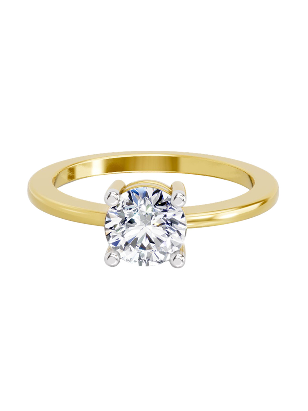 Sparkles Diamond 1 Carat Round Solitaire Ring IGI Certified 14K Yellow Gold ( Size 12 )