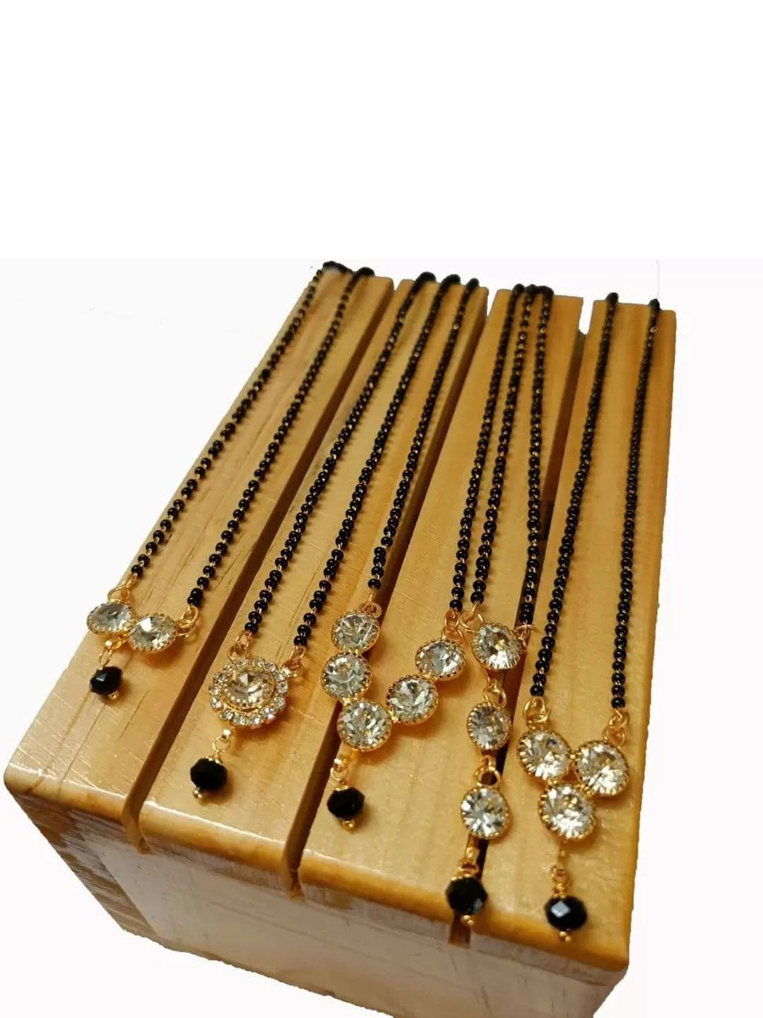 Bhumi Women Gold-Plated S-Hook Artificial Stones and Beads Mangalsutra