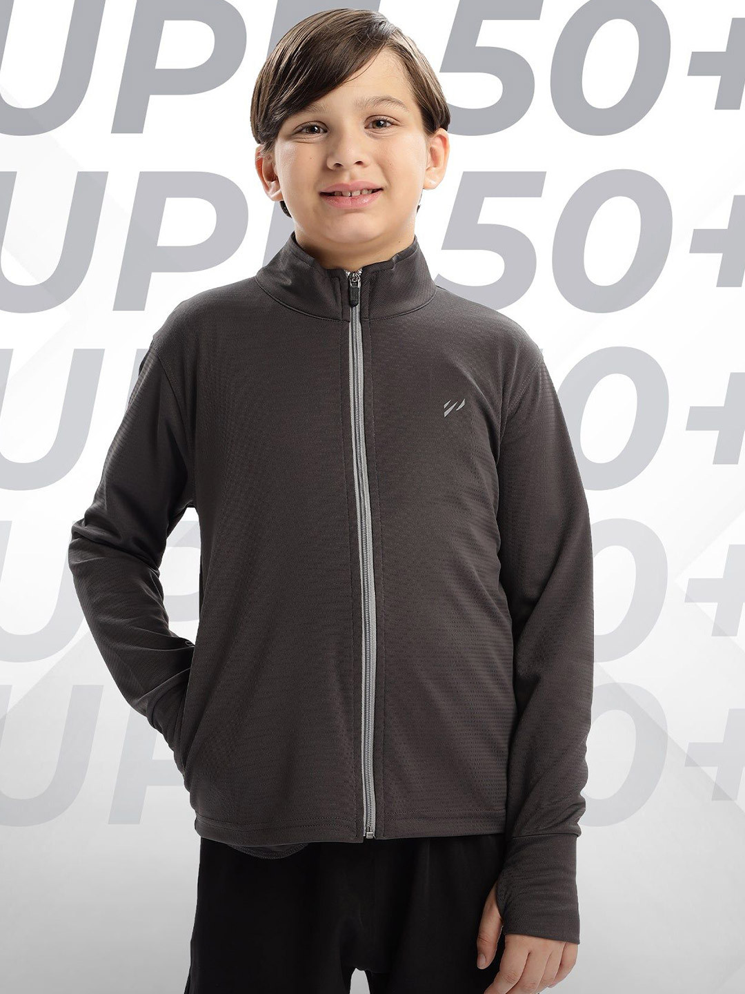 BLUE TYGA Boys Antimicrobial Outdoor Open Front Sunscreen Jacket