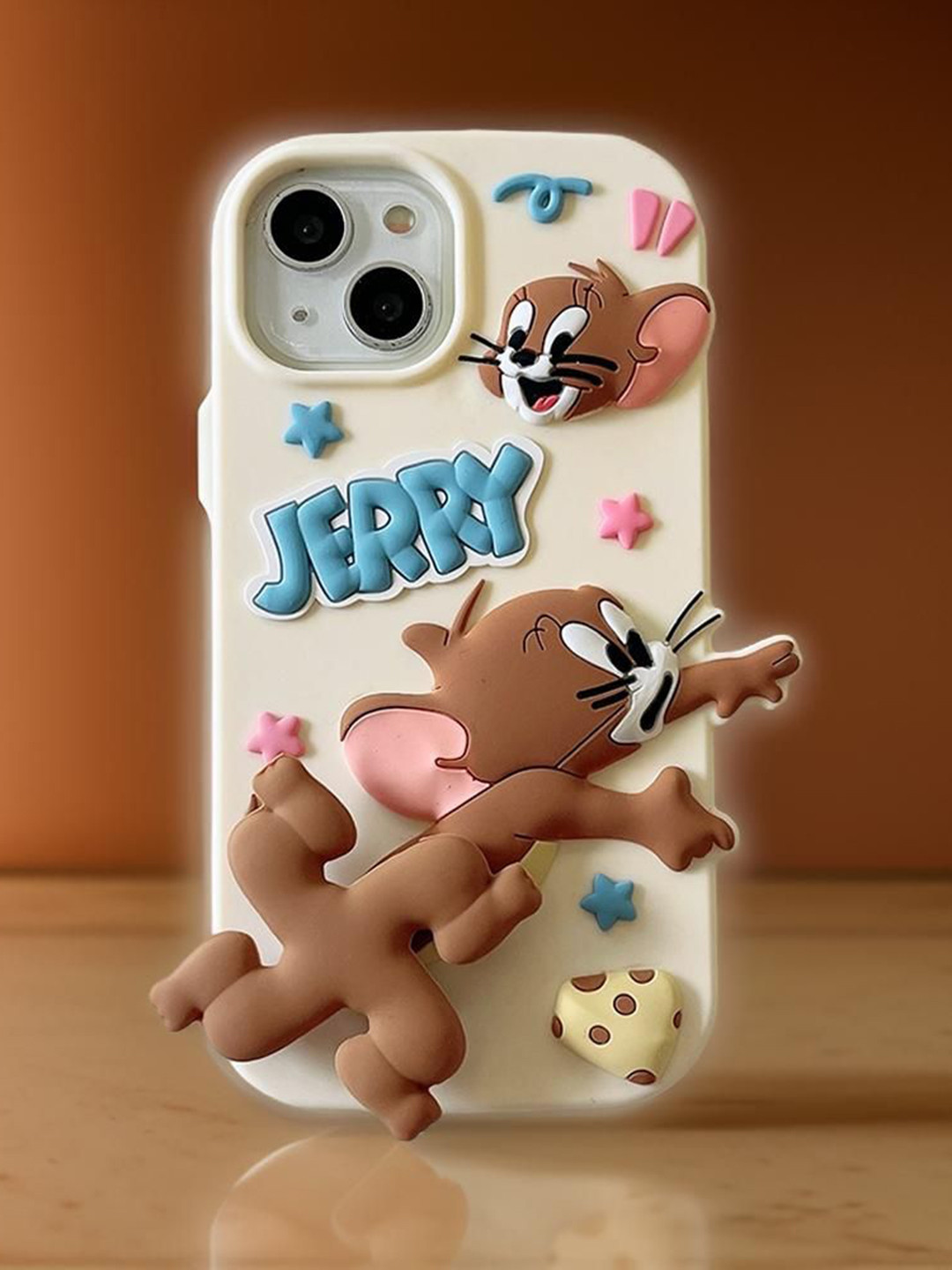 CASE CREATION Jerry Cartoon Real 3D Print iPhone 14 Plus Back Case Mobile Accessories