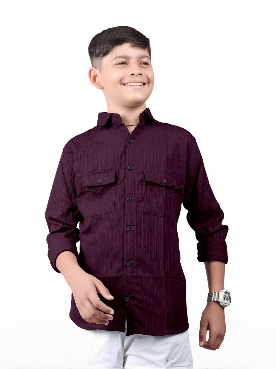 MAMERU Boys Standard Casual Shirt