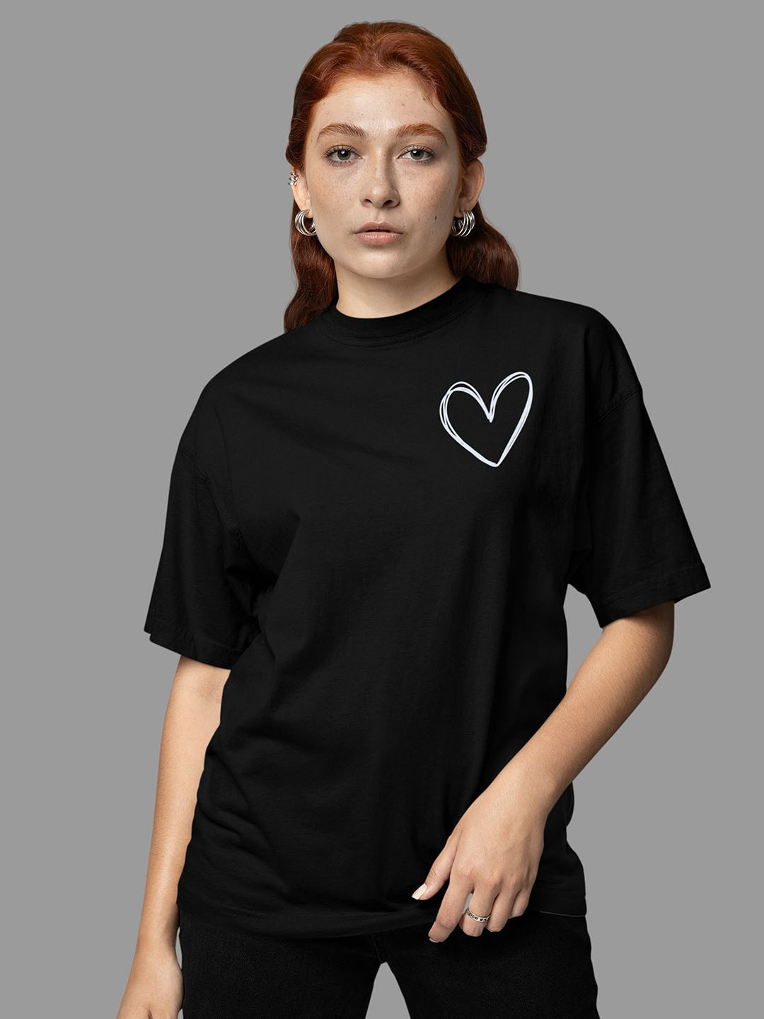 SNUG24 Graphic Printed Drop-Shoulder Sleeves Oversized Cotton T-shirt
