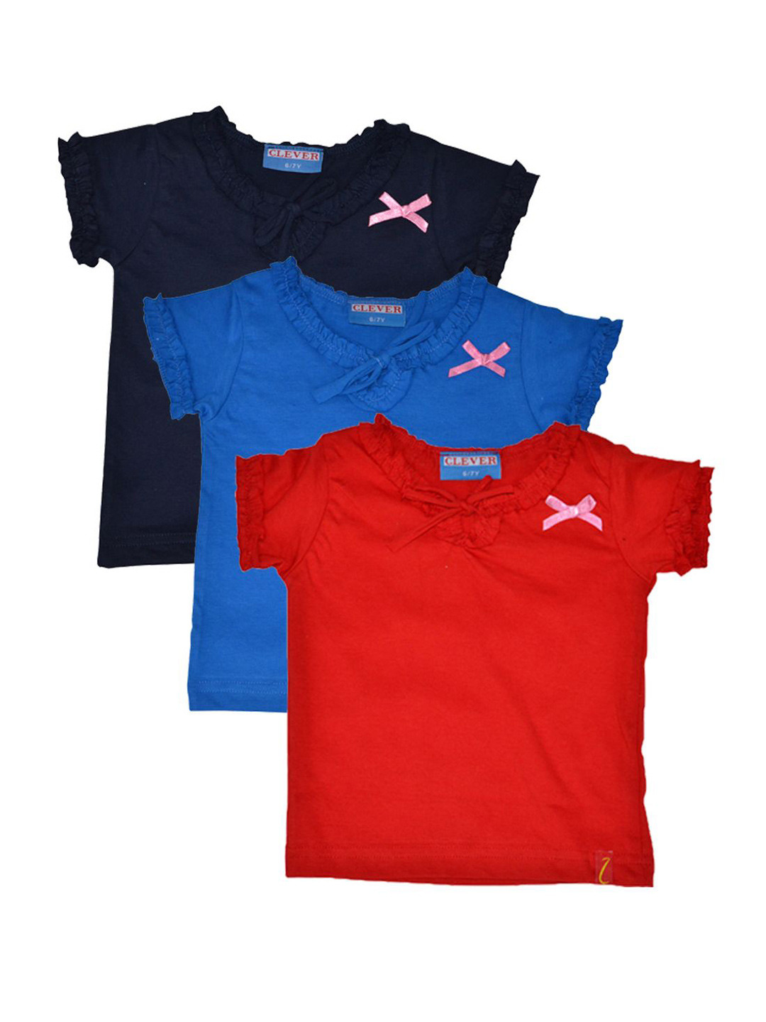 CLEVER Girs Pack OF 3 Cotton Top