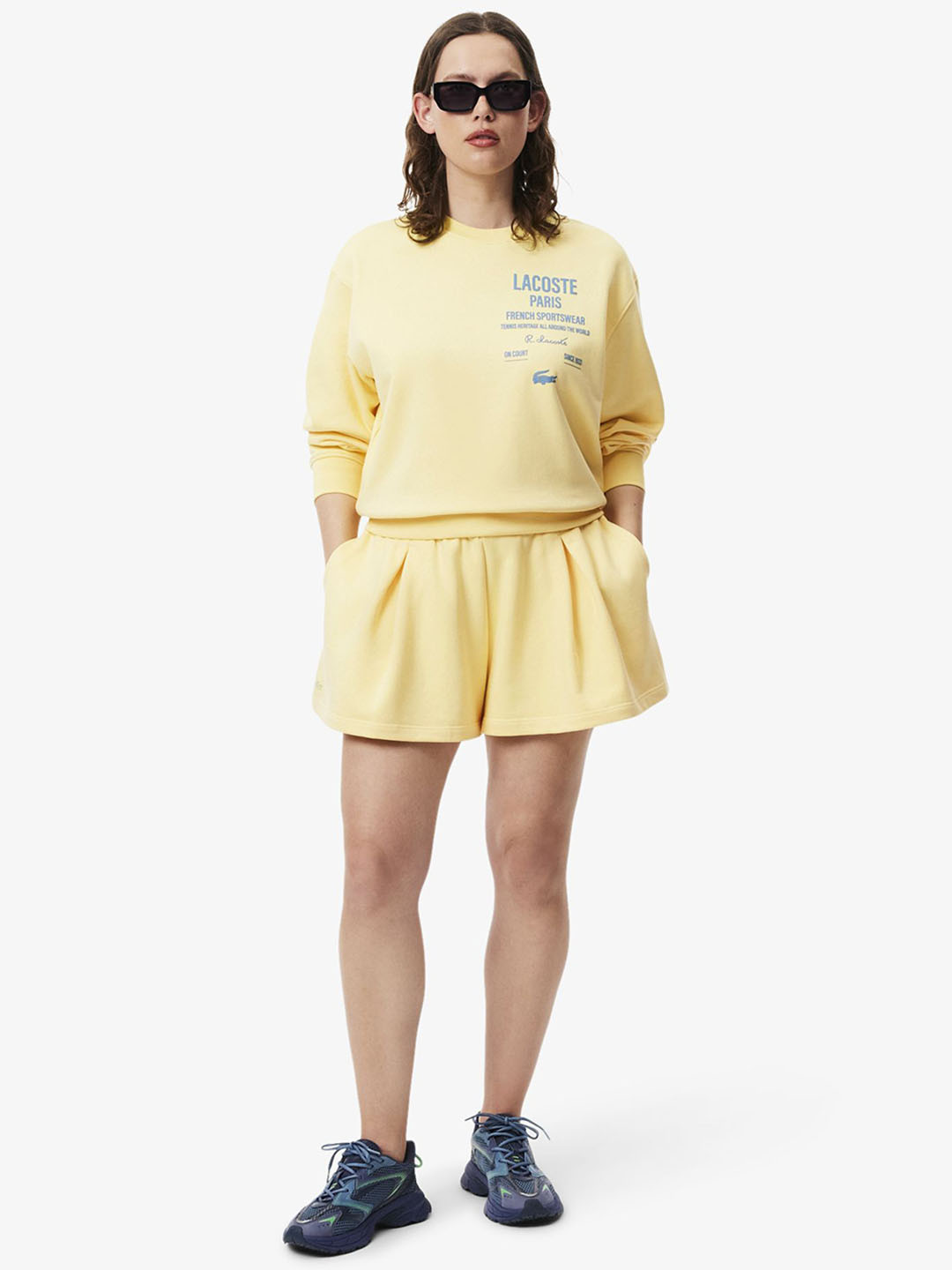 Lacoste Women Solid Pleated Above Knee Shorts