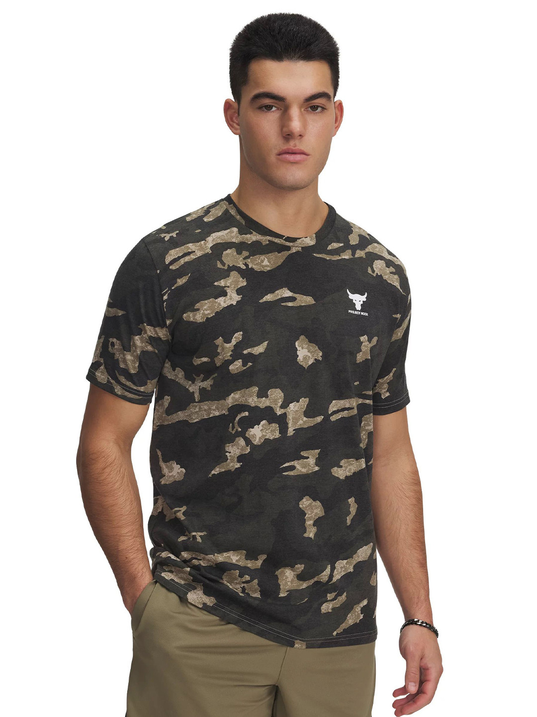 UNDER ARMOUR Project Rock Abstract Printed Round Neck Short Sleeve T-Shirt