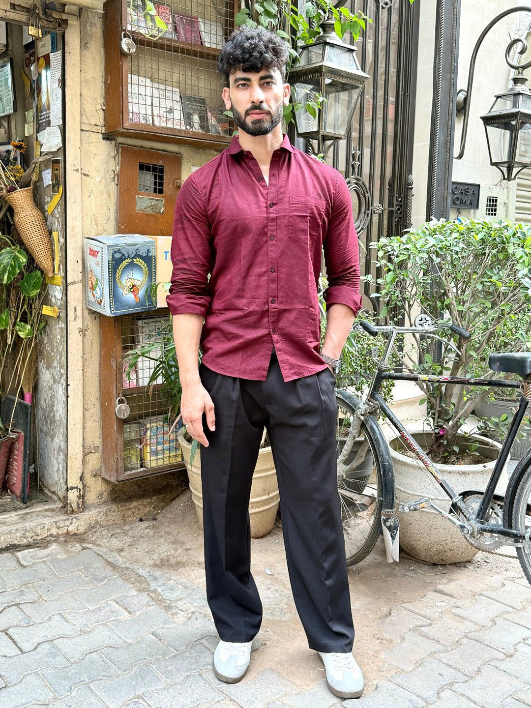 Be Savage Slim Fit Long Sleeves Linen Shirt