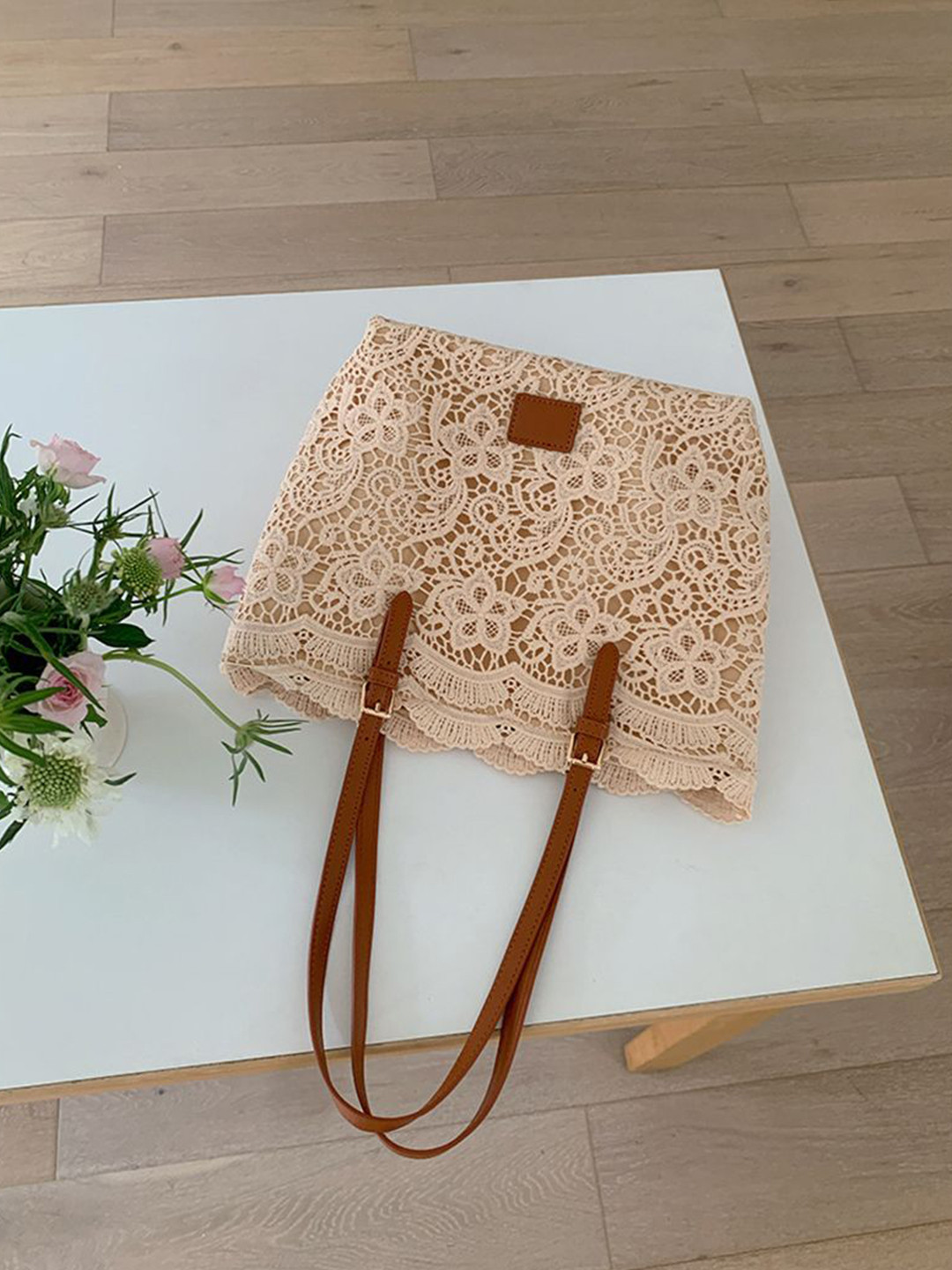 StyleCast x Revolte Floral Structured Shoulder Bag