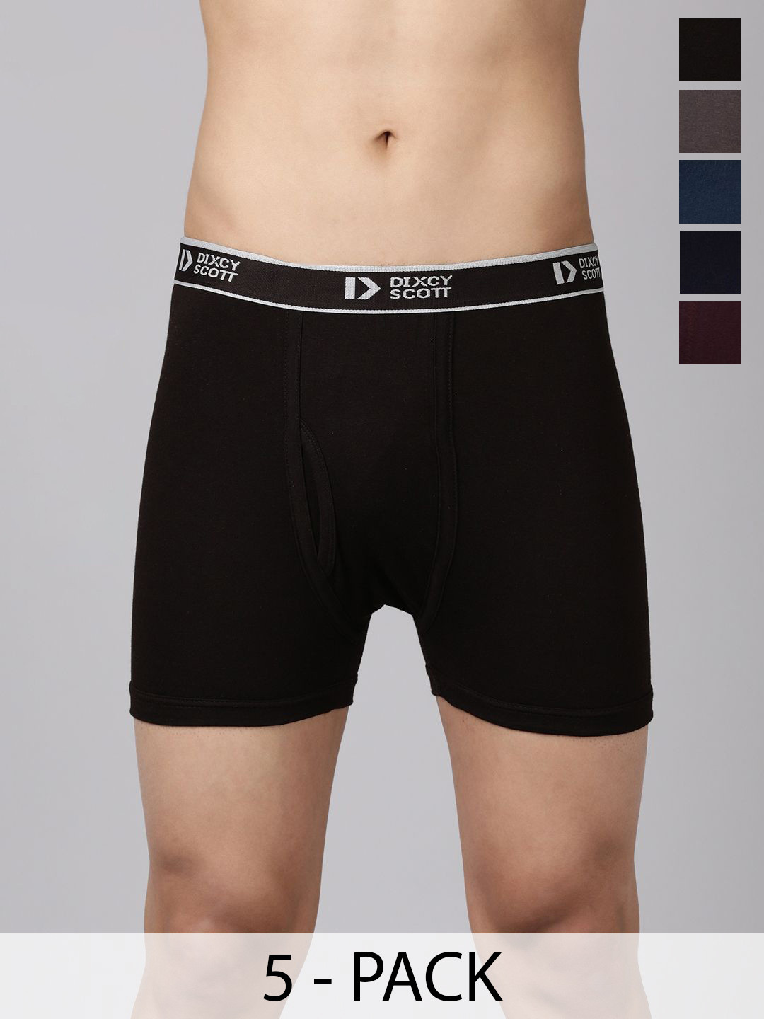 Dixcy Scott Originals Pack Of 5 Super Combed Cotton Short Trunks CROSS-TRNK-P5, CDDNW