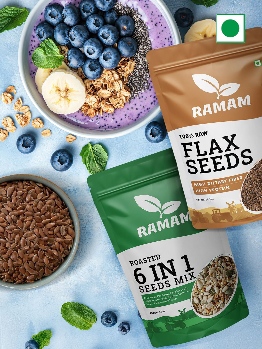 Ramam Pack Of 2 6 In 1 Mixed & Flax Seeds - 650 g