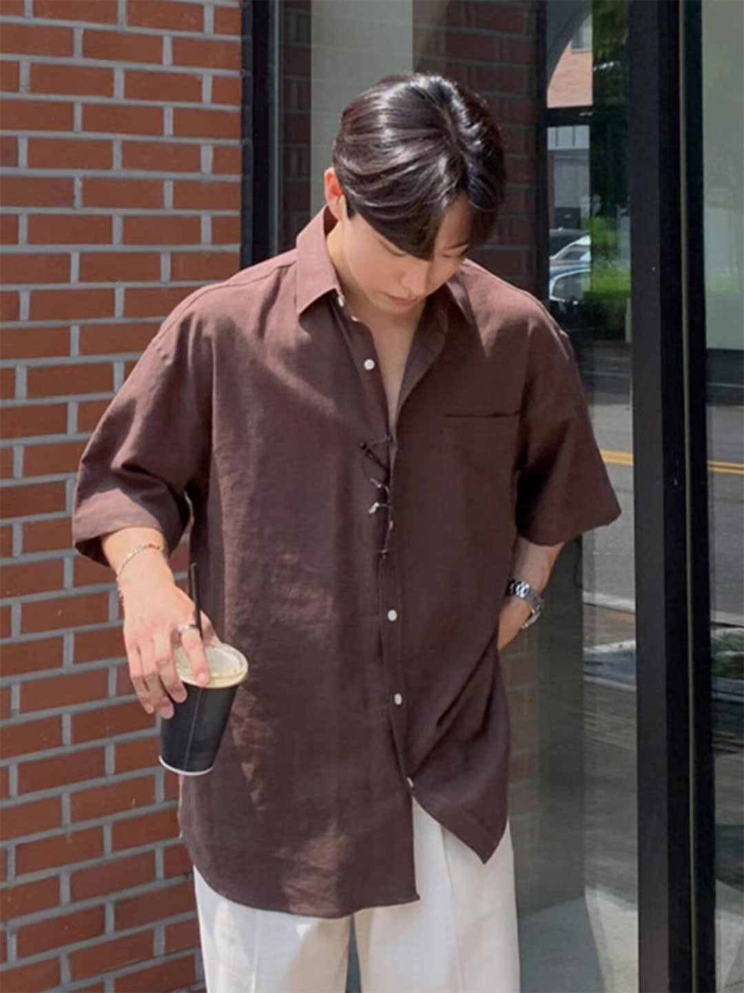 StyleCast x Revolte Slim Collar Short Sleeves Regular Fit Shirt