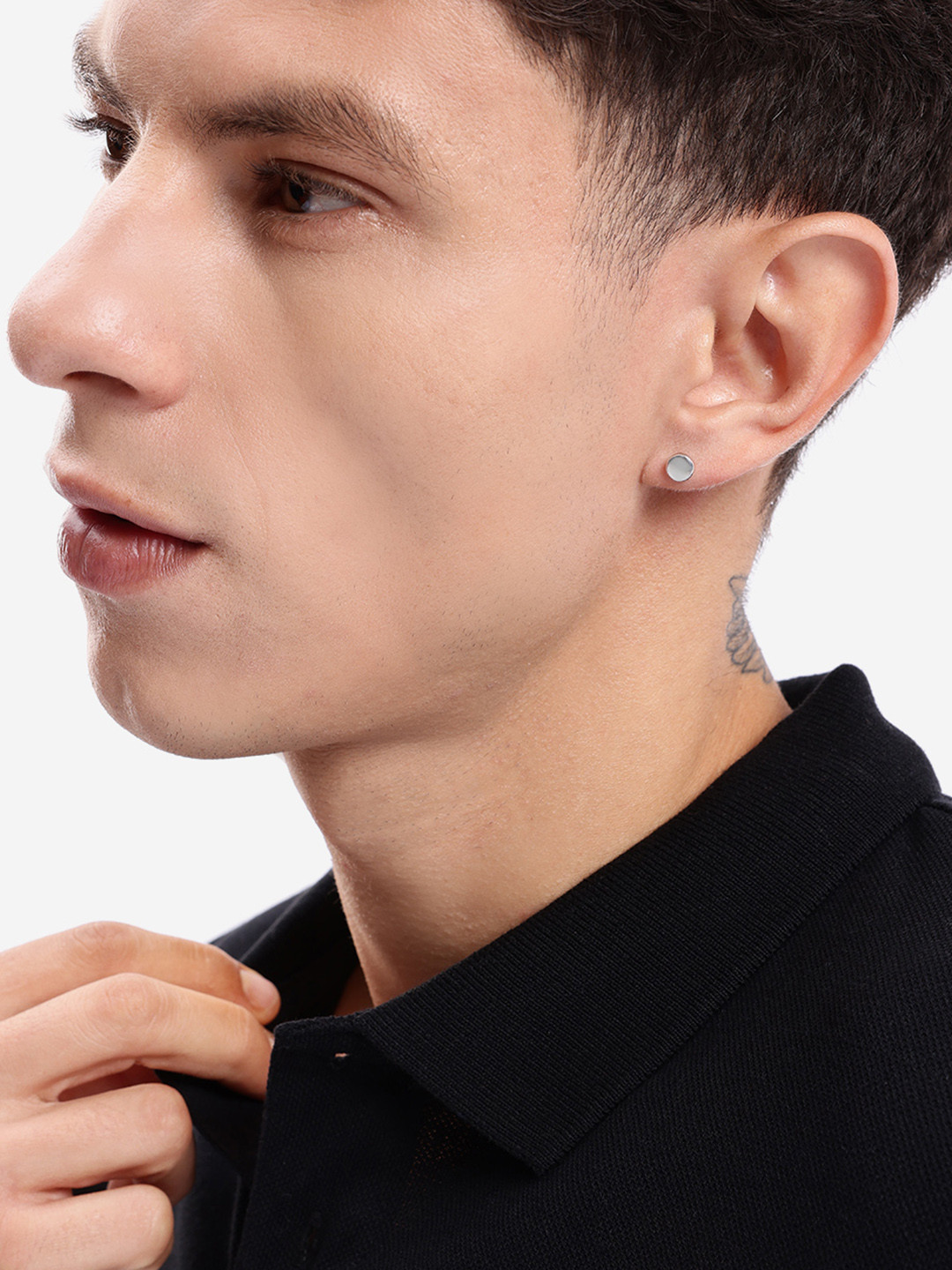 Silver Plated Circular Stud Earring