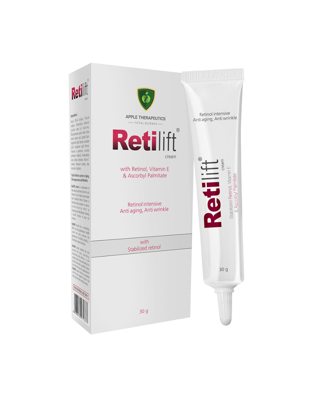 Apple Therapeutics Retilift 0.15% Stabilized Retinol Anti-Aging Night Cream - 30 g
