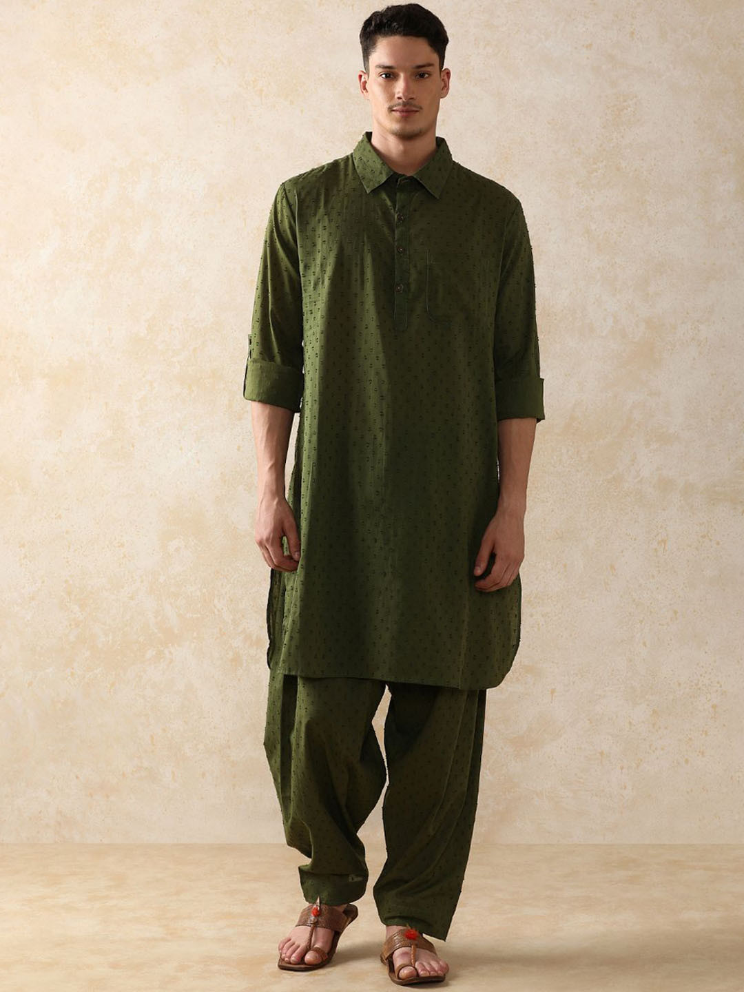 Moara Pathani Textured Pure Cotton Kurta with Dhoti Pants