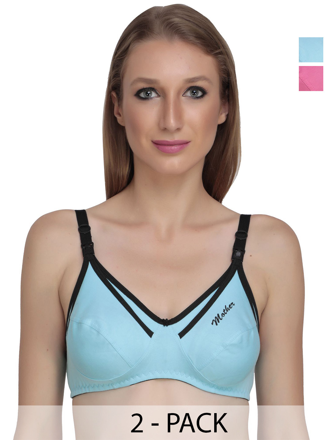 Liigne Pack Of 2 Non Padded All Day Comfort Cotton Maternity Bra