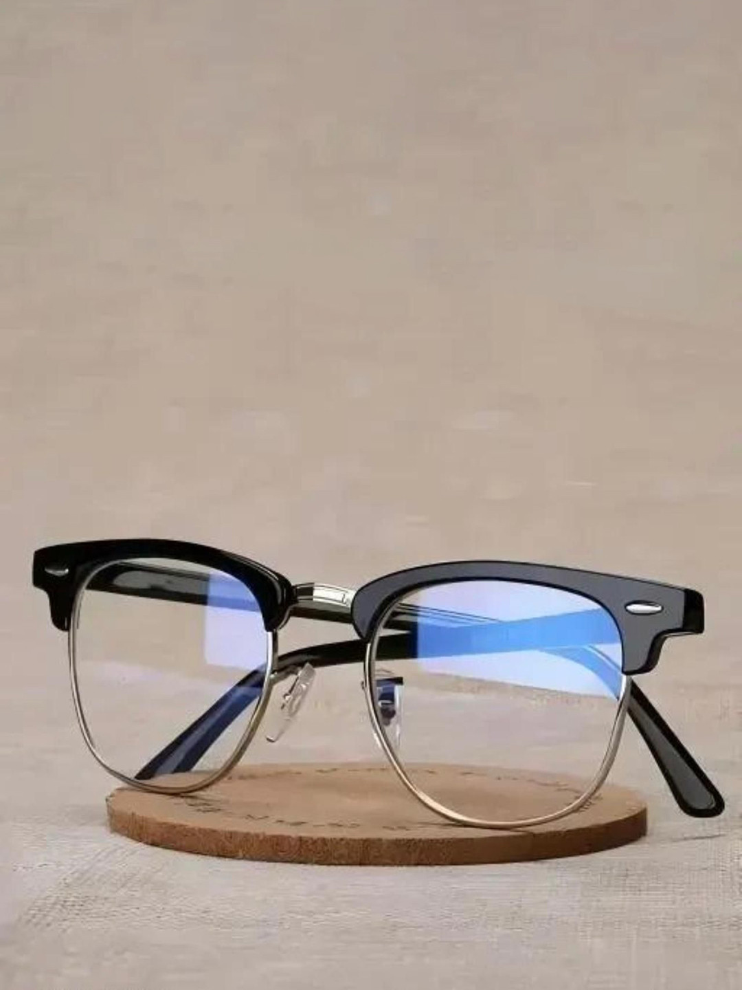 Fashion U Turn Unisex Half Rim UV Protected Browline Sunglasses