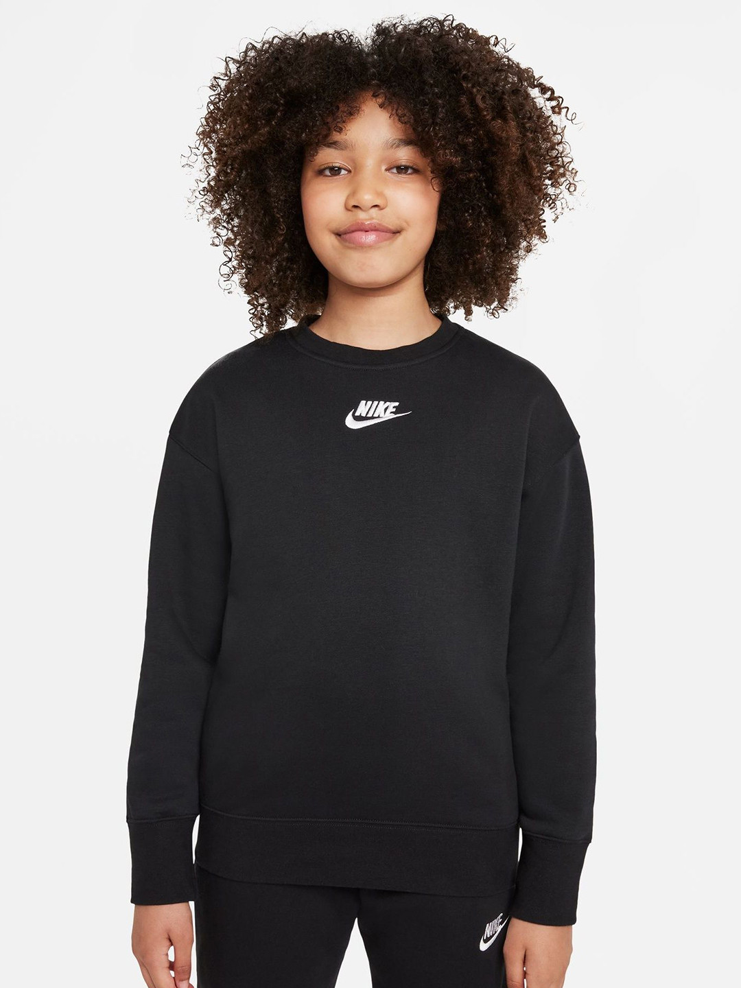 Nike Sportswear Club Fleece Older Girls Crew Pullover Sweatshirt