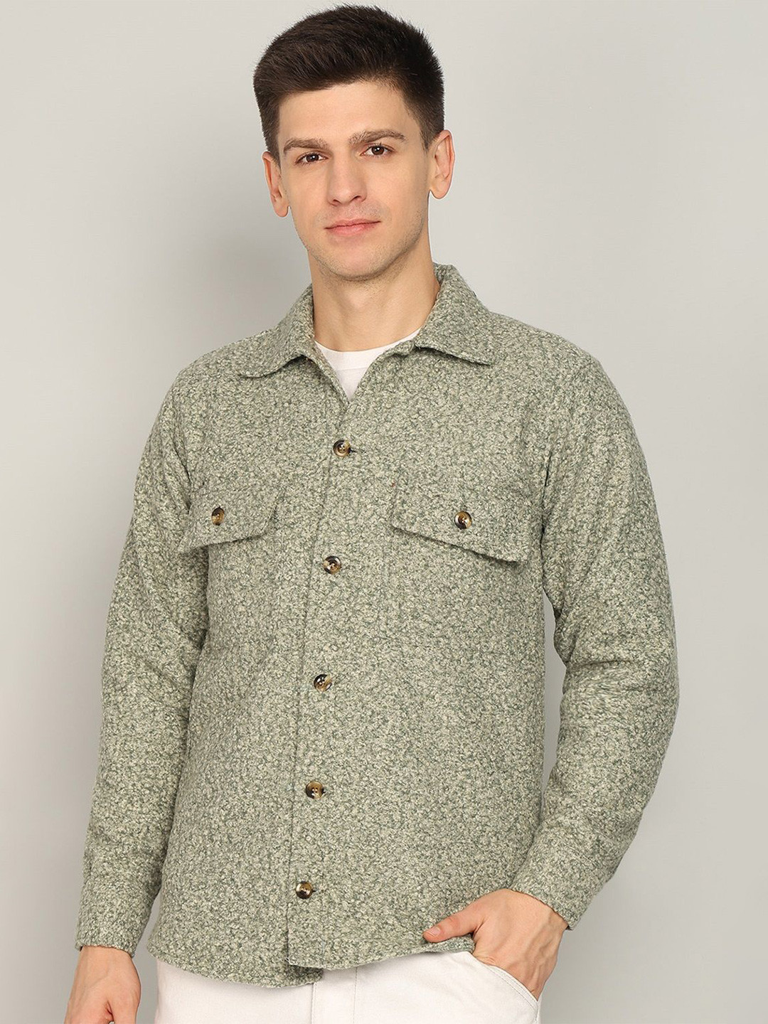 ELLIPSE Textured Long Sleeves Linen Shirt