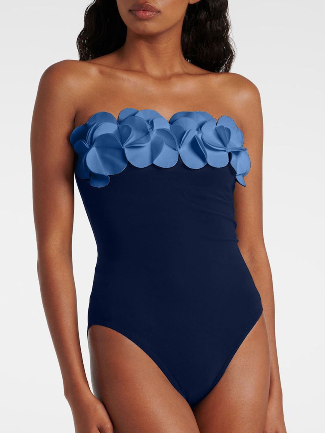 Addery Petal Bloom Strapless Swimsuit & Sarong Set