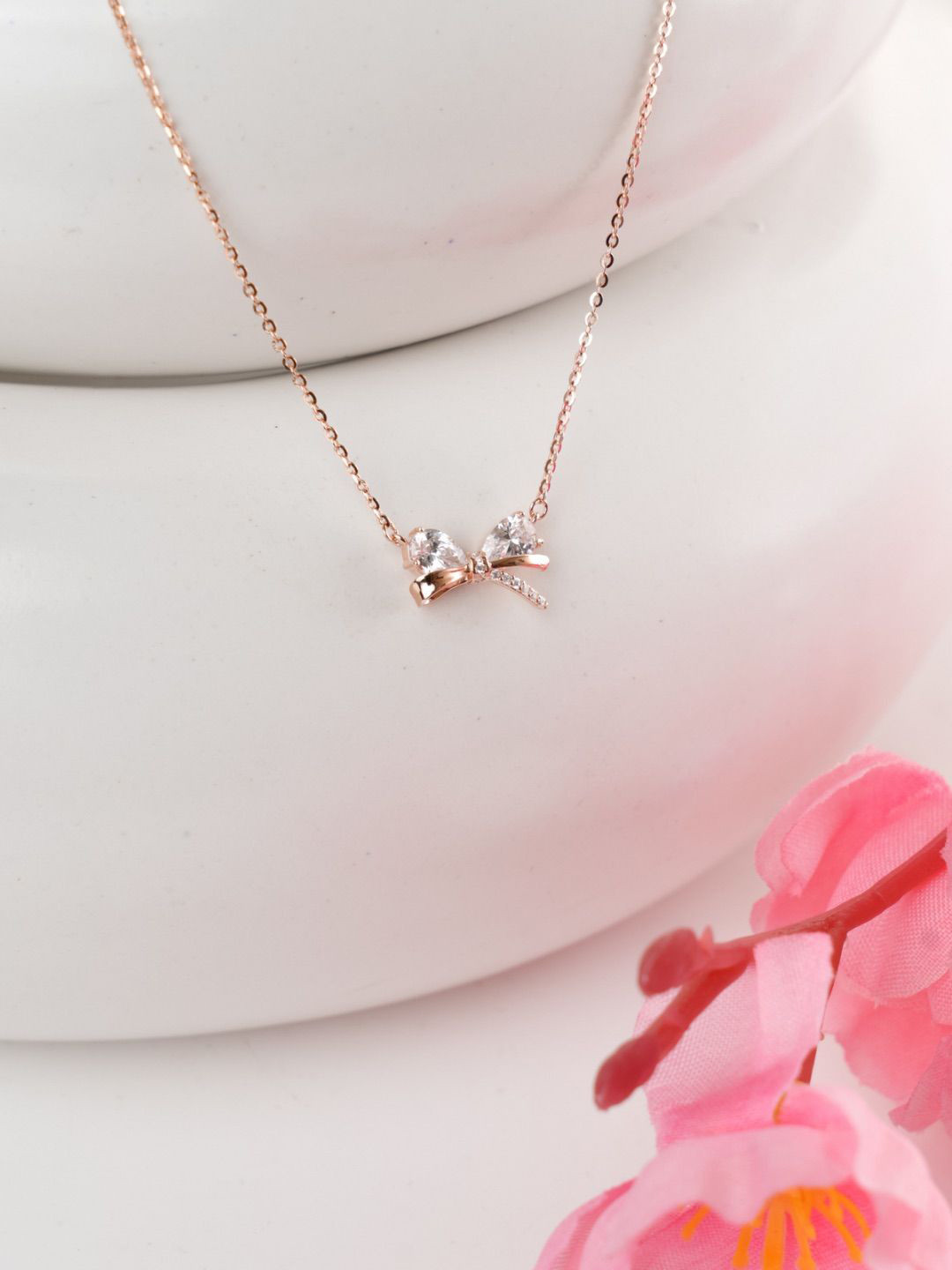 Tora 925 Sterling Silver Rose Gold-Plated Necklace