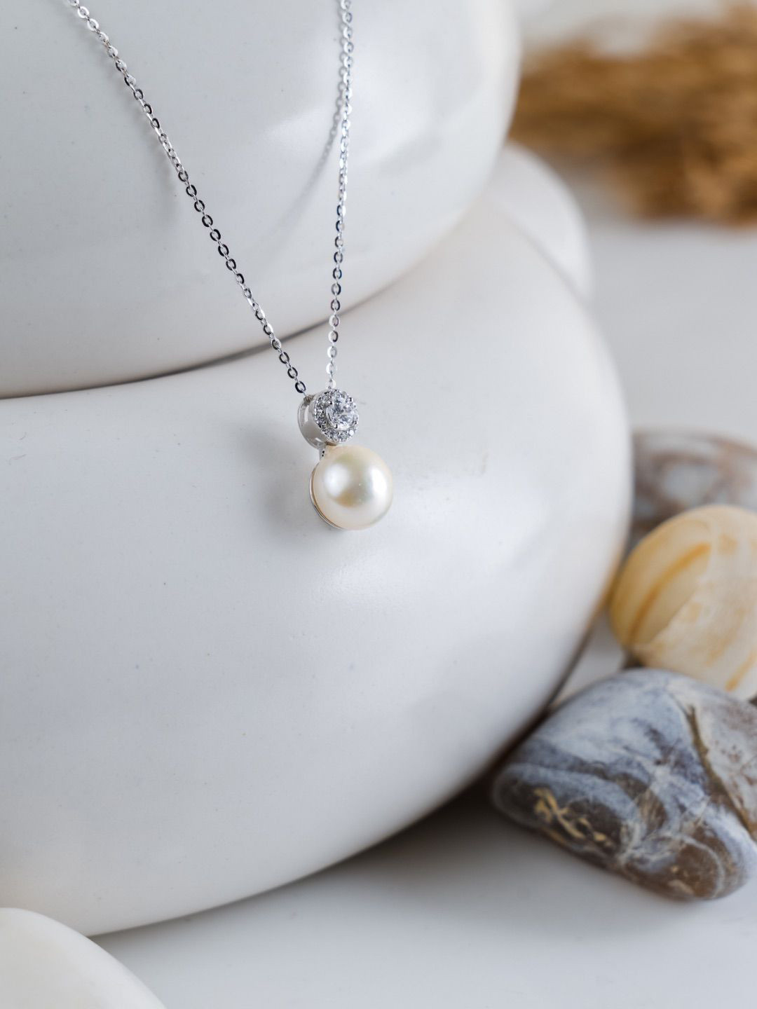 Tora Women Sterling Silver Rhodium-Plated Necklace
