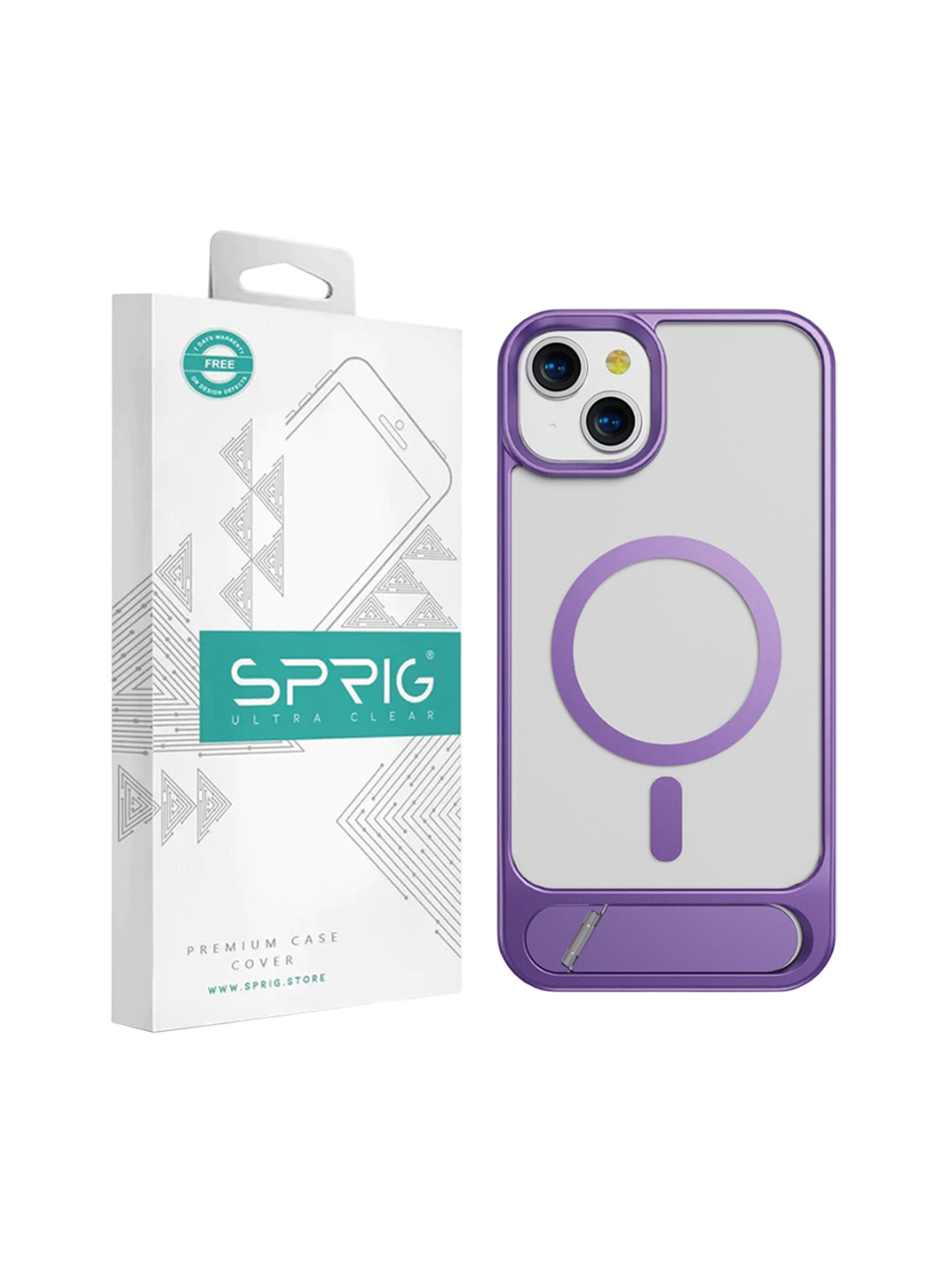 SPRIG iPhone 15 Transparent Magsafe with Stand Back Cover