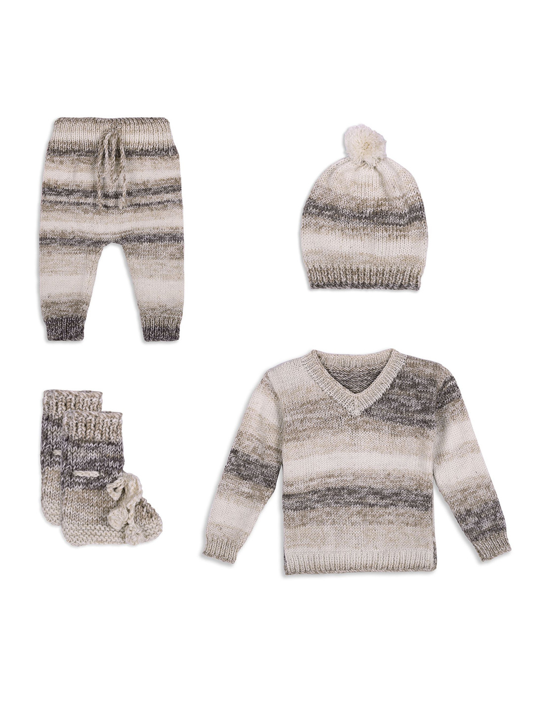 Aidaclothing Pure Wool Printedd Infants Baby Apparel Gift Set