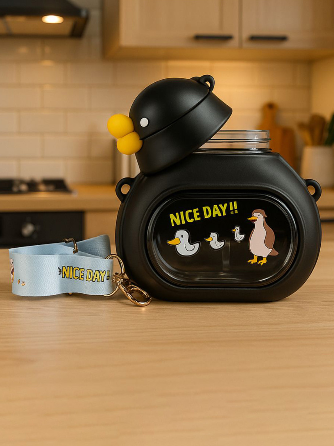 GUCHIGU Kids Black Sipper Water Bottle