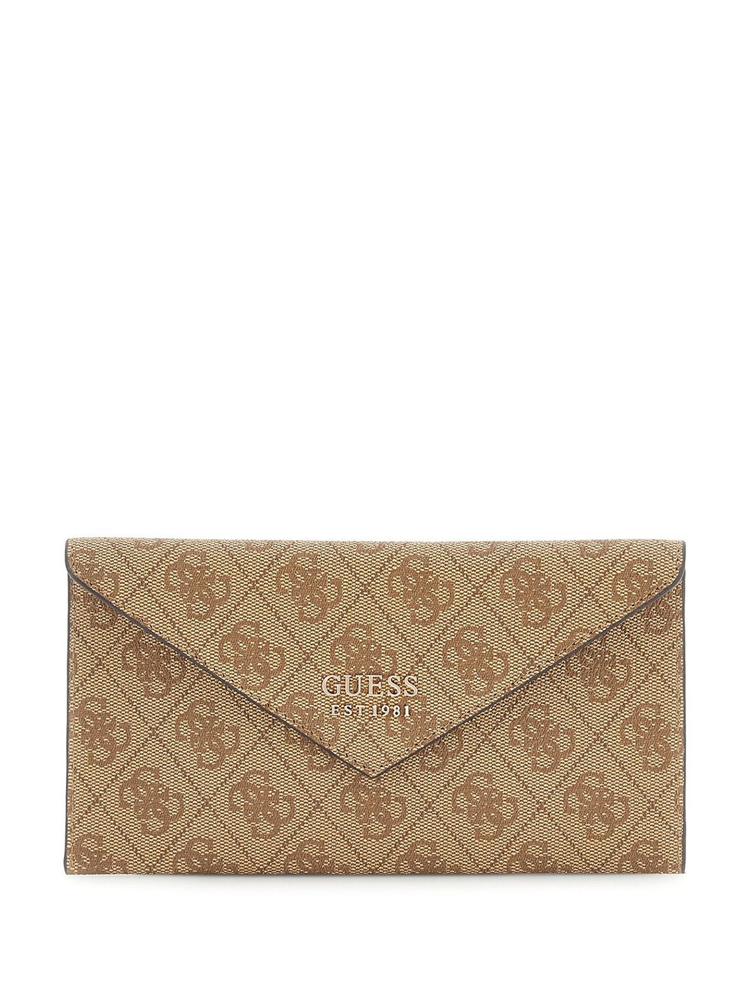 GUESS Brand Logo Printed PU Envelope Wallet With Card Holder