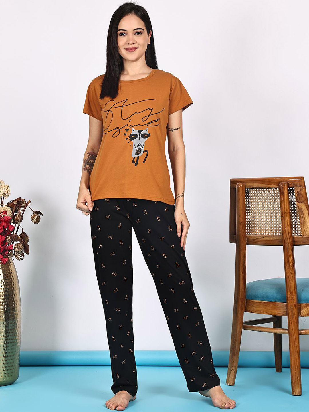 VANYA Women Printed Night suit