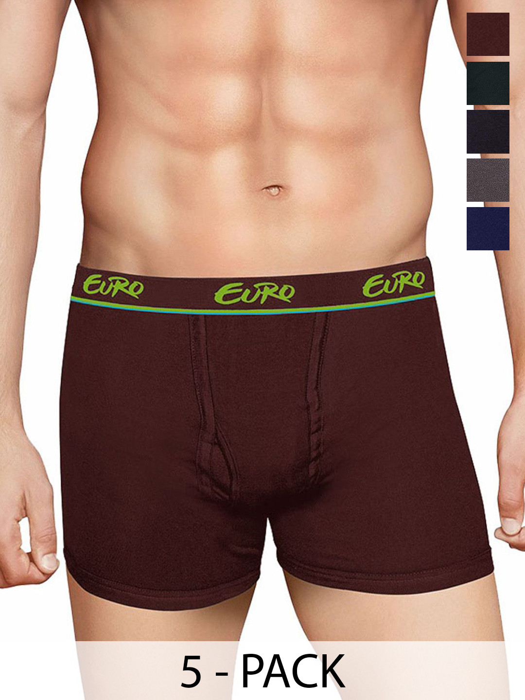 Euro Pack Of 4 Assorted Mid Rise Long Trunks Euro-Micra-Plain-Long-Trunk-4