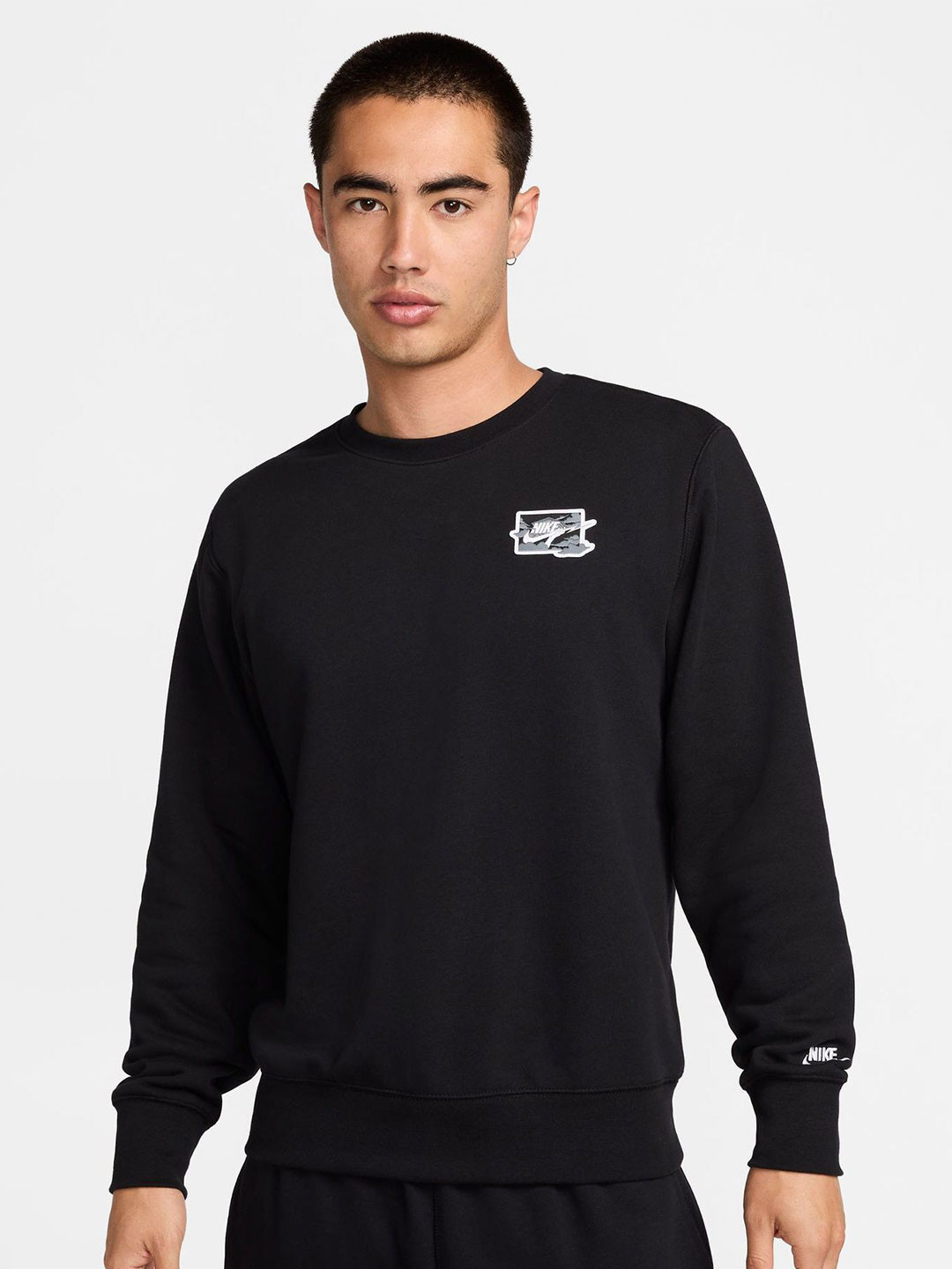 Nike Club Men Brand Logo Printed Round Neck Pullover Sweatshirt