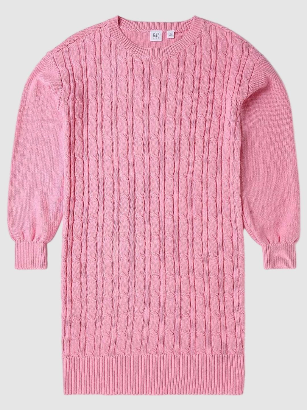 GAP Girls Self Design Cable-Knit Round-Neck Cotton Sweater Jumper Dress