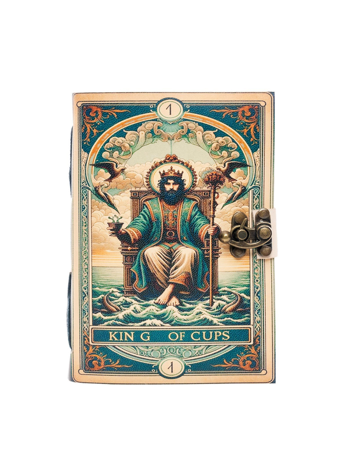 SWISS HORN Vintage A5 Size Leather Diary with Antique Lock - 240 Plain Papers