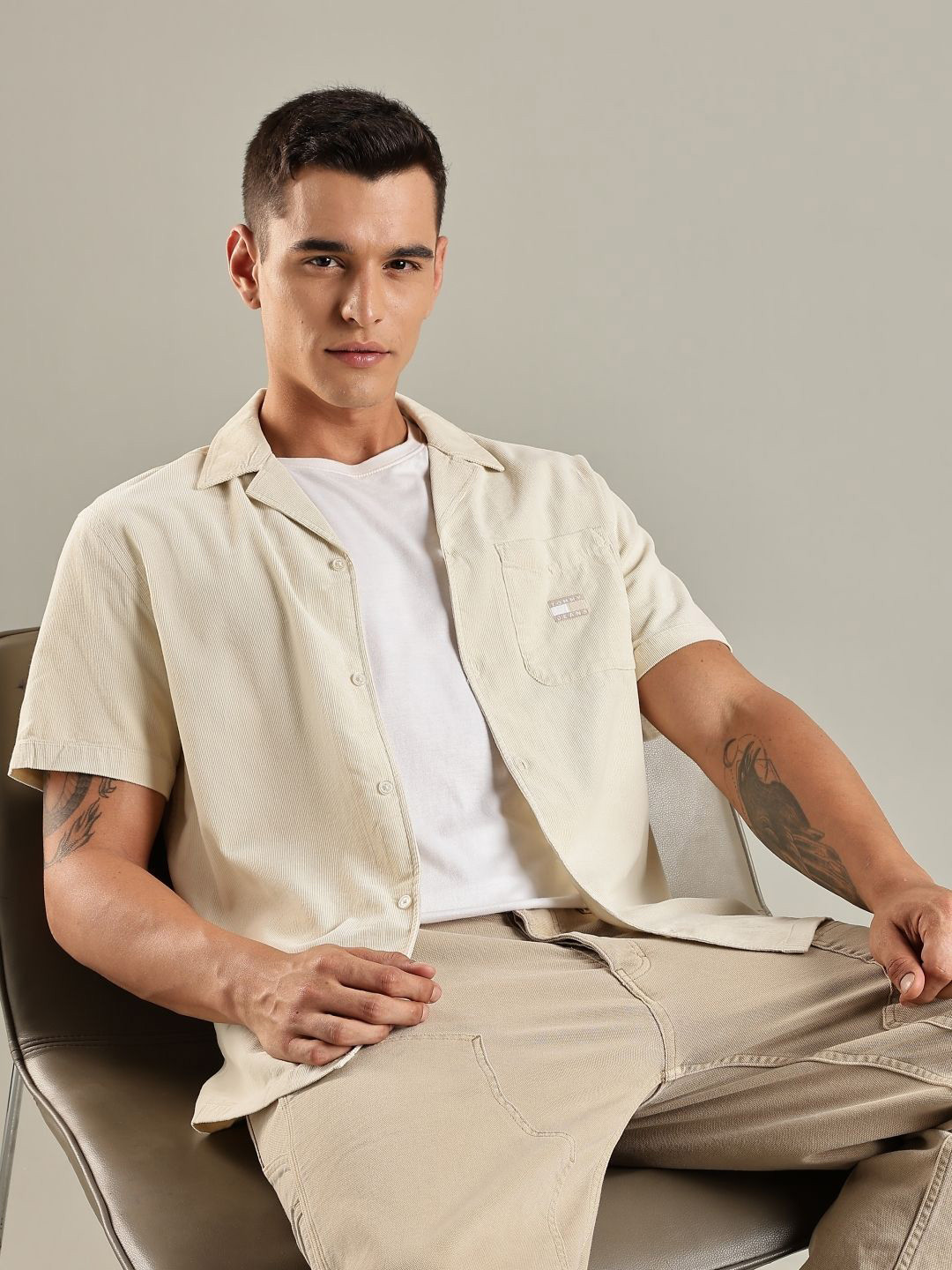 Tommy Hilfiger Europe  Cuban Collar Regenerative Cotton Shirt