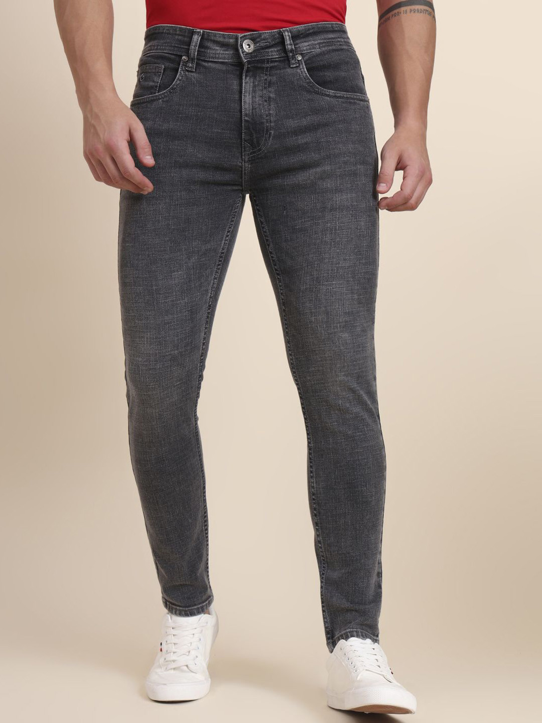 Greenfibre Slim Fit Mid-Rise Washed Jeans