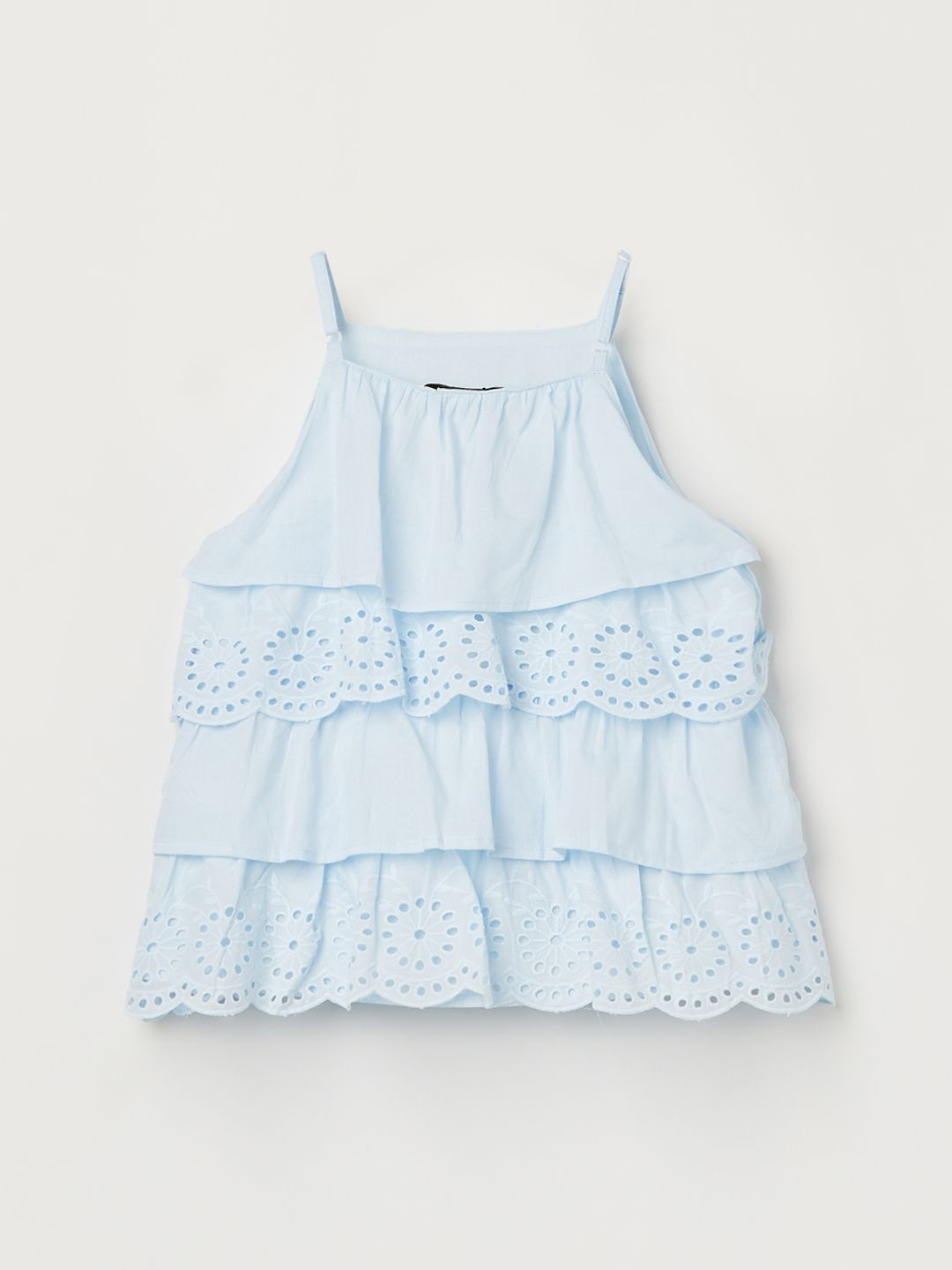 Fame Forever by Lifestyle Girls Floral Printed Shoulder Straps Pure Cotton Crochet Top