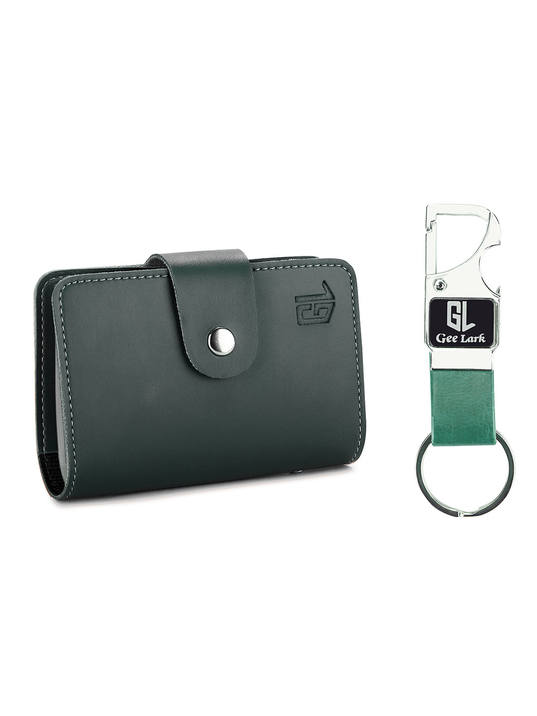 Geelark Men Card Holder and Metal Keychain Gift Set Comes with a box