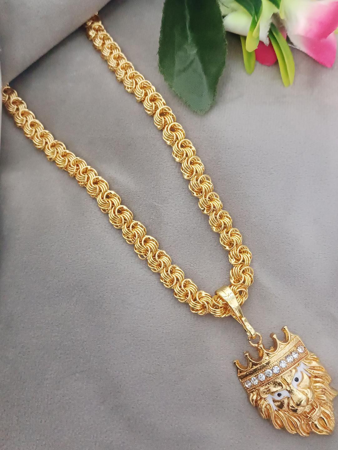 SHANKHRAJ MALL Gold-Plated Animal Shaped Pendants with Chains