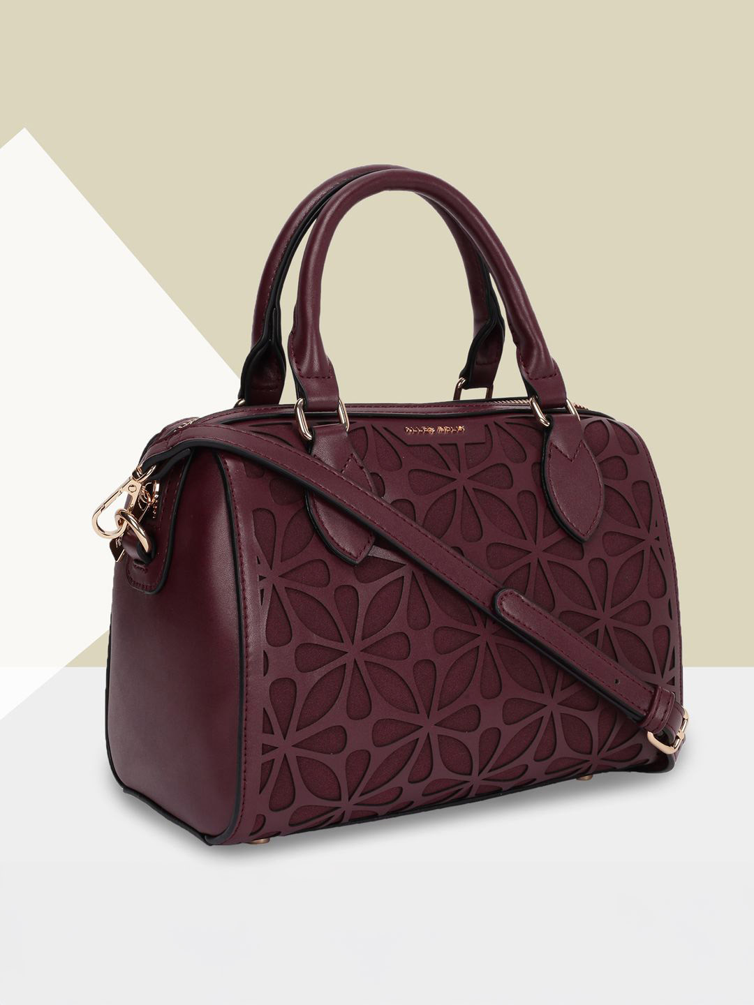 Allen Solly Woman Bowling Handheld Bag with Cut Work