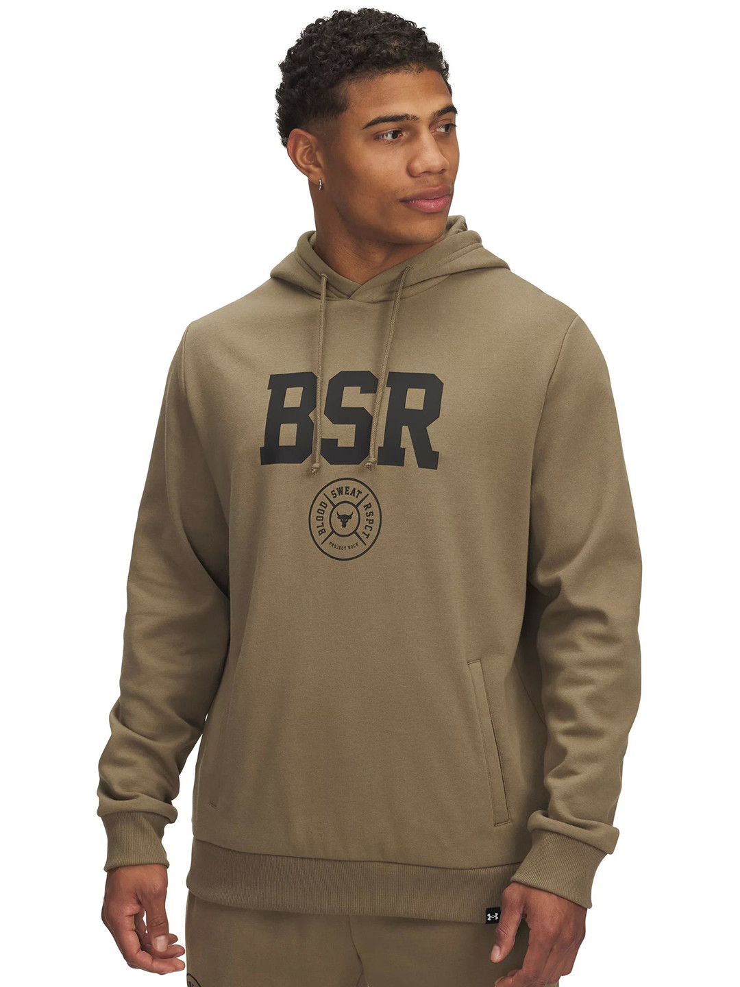 UNDER ARMOUR Printed Hooded Project Rock Rival Long Sleeves Sweatshirts