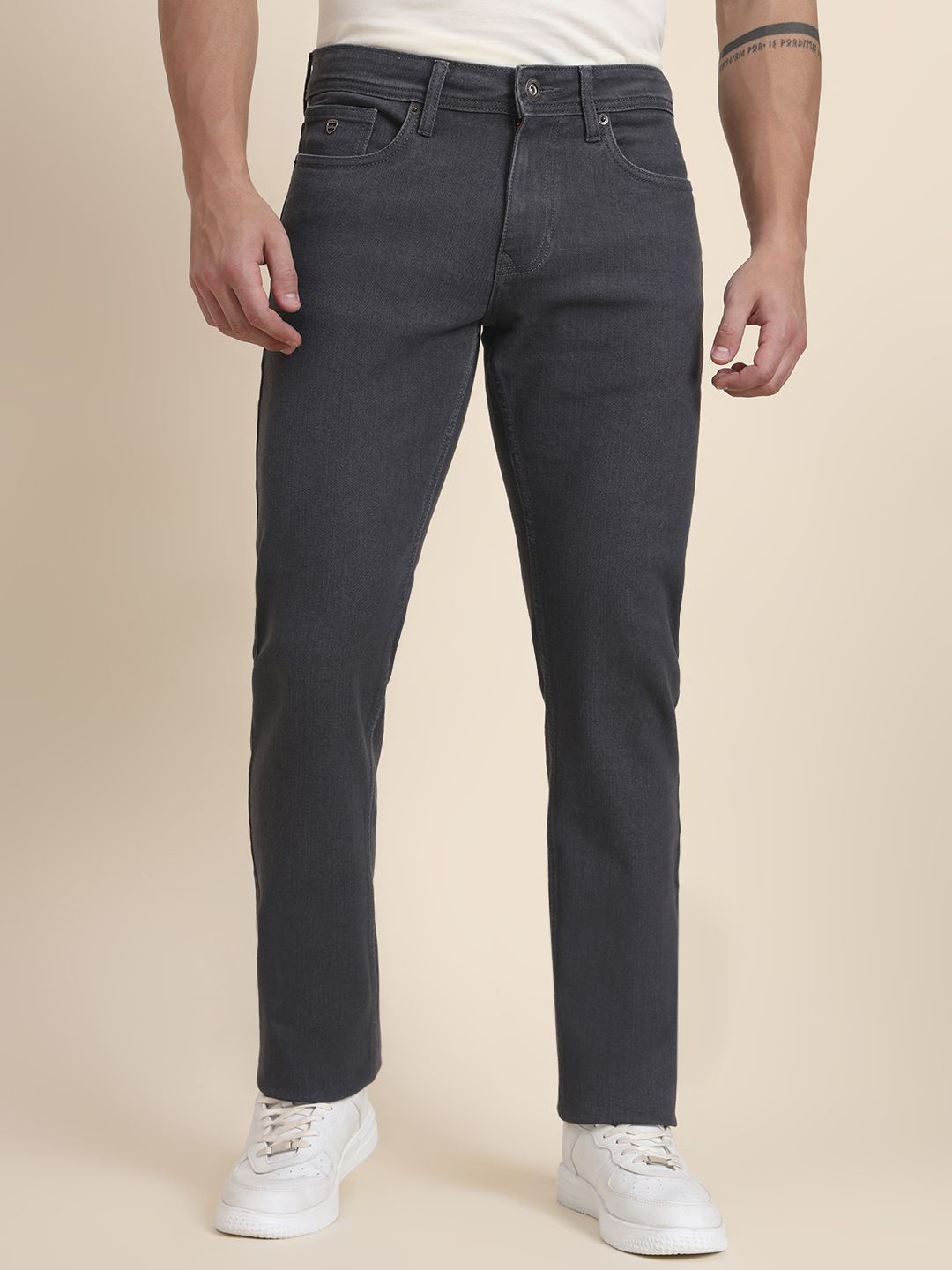 Greenfibre Straight Fit Mid-Rise Washed Jeans