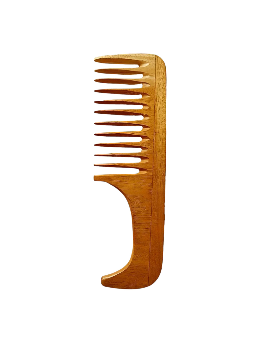 RUFIYS Neem Wooden Hair Comb For Anti Dandruff Brown