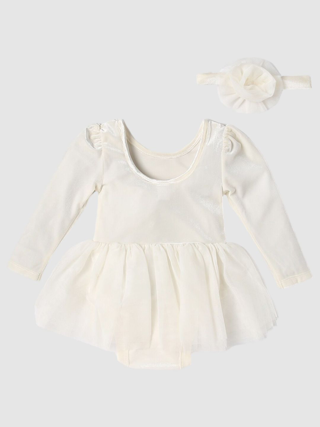 GAP Infant Girls Round Neck Tutu Mini Dress With Head Band