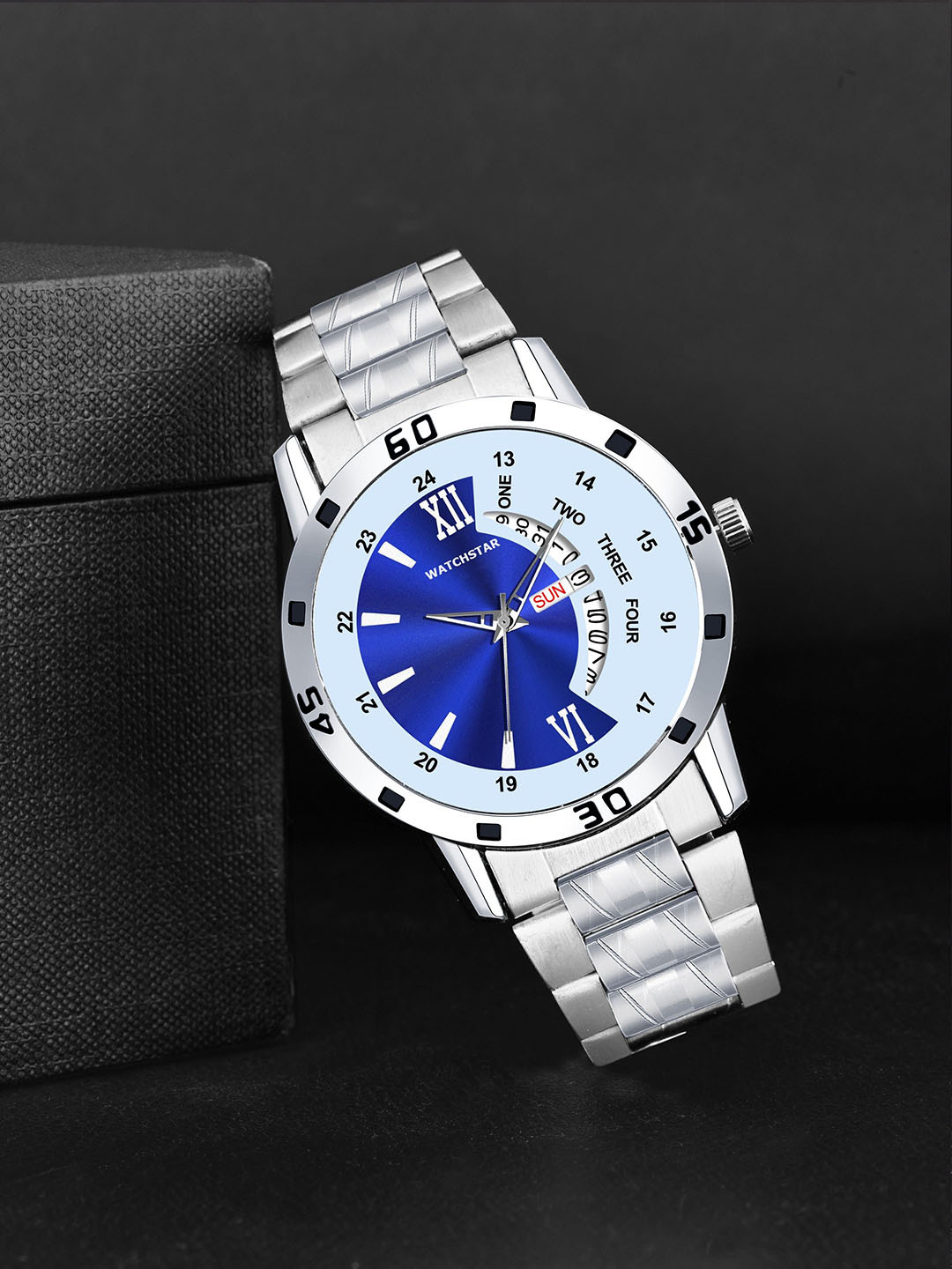 WATCHSTAR Men Dial & Stainless Steel Straps Analogue Watch Roman DD bluuWC