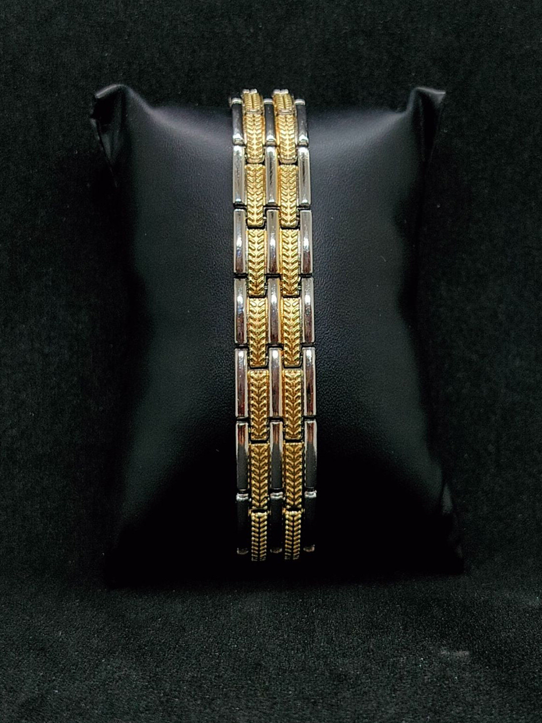 Bracotive Unisex Stainless Steel Gold-Plated Wraparound Bracelet