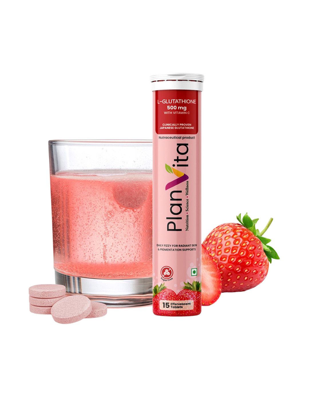 PlanVita Japanese Glutathione Tablets With Vitamin C- 15 Tablets