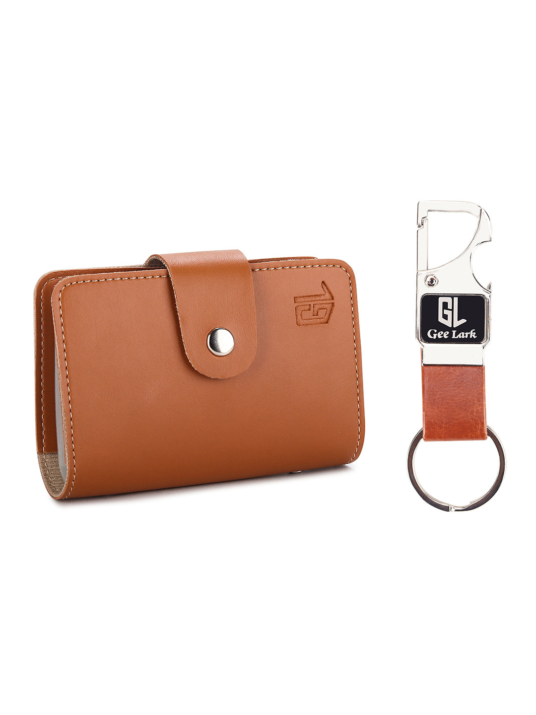Geelark Men Premium Card Holder and Metal Keychain Gift Set Comes with a box