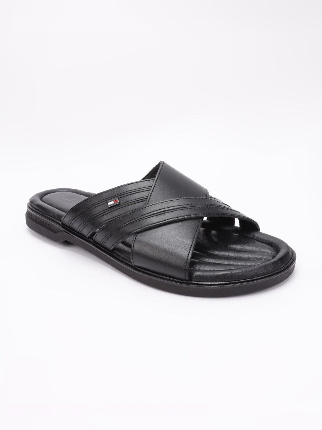 Tommy Hilfiger Men Leather Slip-On Comfort Sandals