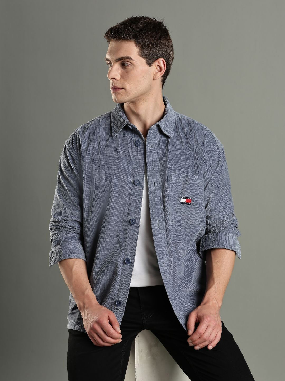 Tommy Hilfiger Europe Oversized Spread Collar Regenerative Cotton Shirt