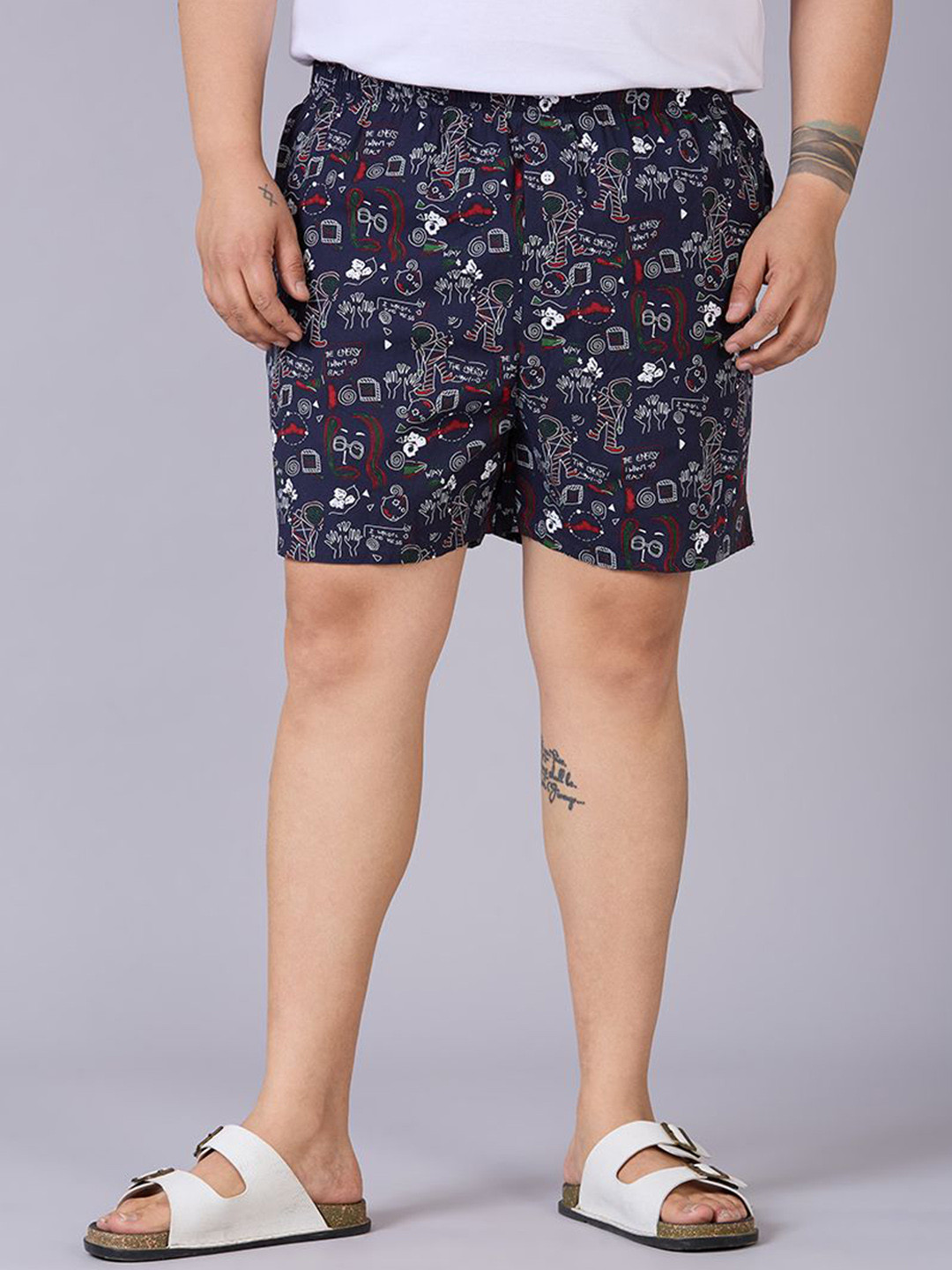 UNSIZED Men Printed Pure Cotton Plus Size Boxer - USBX-125-BX008-PR01